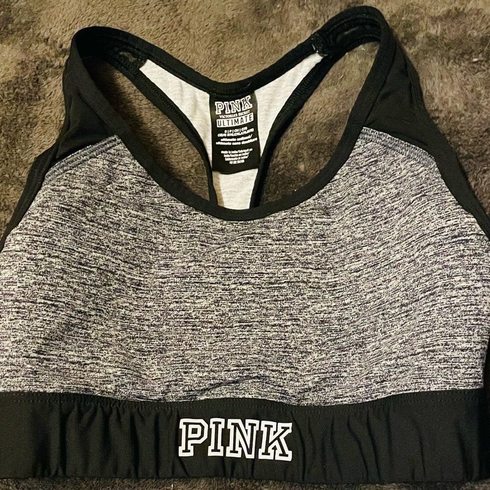 🌻FOR BUNDLES ONLY🌻 Victoria's Secret Pink Ultimate Sports Bra Black & Gray